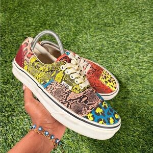 Vans Era Patchwork Animal Print Sneakers Leopard Snakeskin size 8 Women’s
